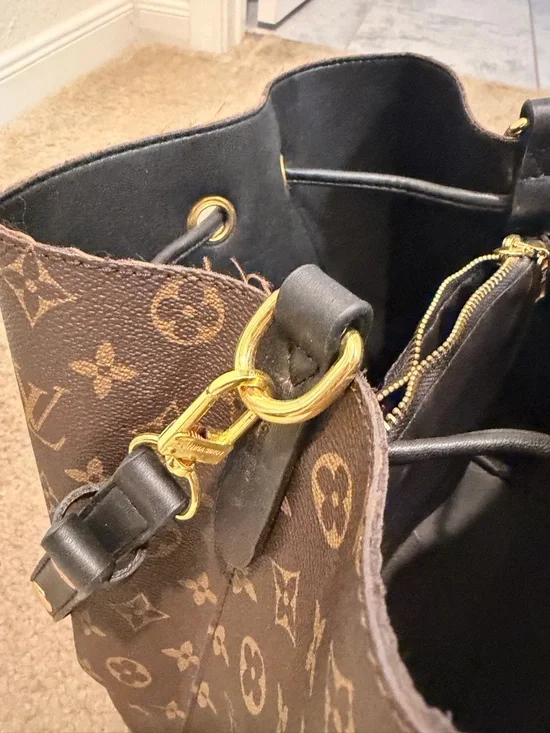 Louis Vuitton Monogram Canvas Brown & Gold Drawstring Bucket Bag - Picture 2 of 6